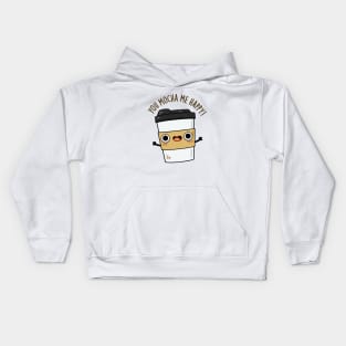 You Mocha Me Happy Cute Coffe Pun Kids Hoodie